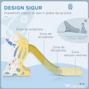 Outsunny Tobogan Copii 18-36 Luni – Tema Spatiala cu Trepte Antiderapante