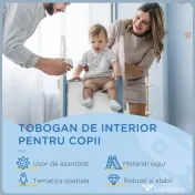 Outsunny Tobogan Copii 18-36 Luni – Tema Spatiala cu Trepte Antiderapante