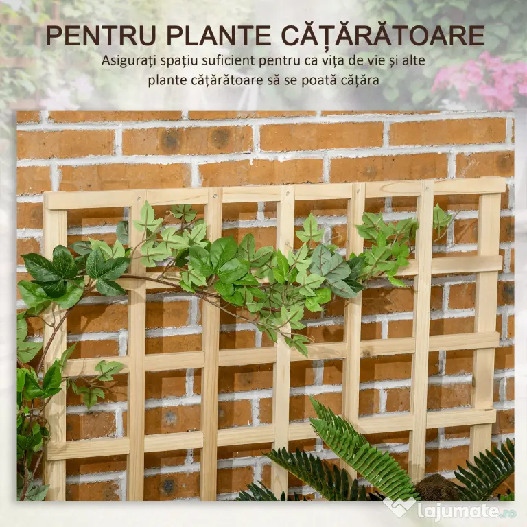 Outsunny Jardiniera cu 3 Niveluri cu Grilaj pentru Catarat Vita de Vie, ghiveci suprainaltat | Aosom Romania