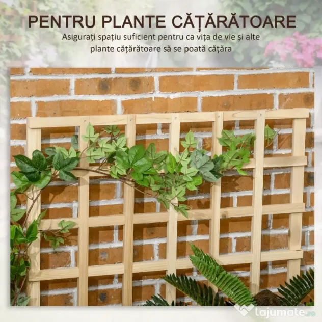 Outsunny Jardiniera cu 3 Niveluri cu Grilaj pentru Catarat Vita de Vie, ghiveci suprainaltat | Aosom Romania