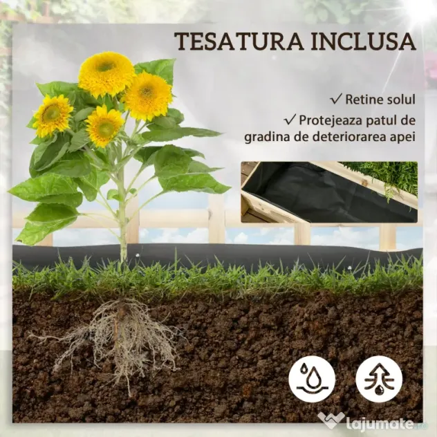 Outsunny Jardiniera cu 3 Niveluri cu Grilaj pentru Catarat Vita de Vie, ghiveci suprainaltat | Aosom Romania
