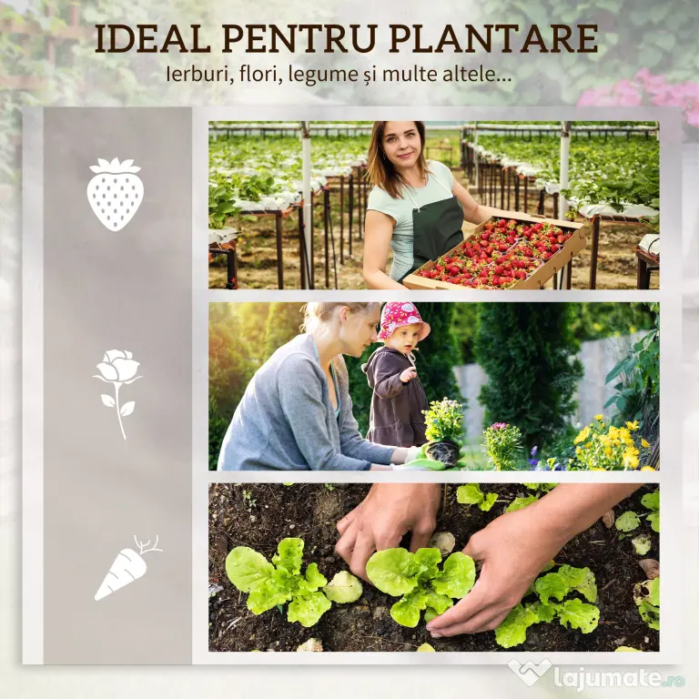 Outsunny Jardiniera cu 3 Niveluri cu Grilaj pentru Catarat Vita de Vie, ghiveci suprainaltat | Aosom Romania