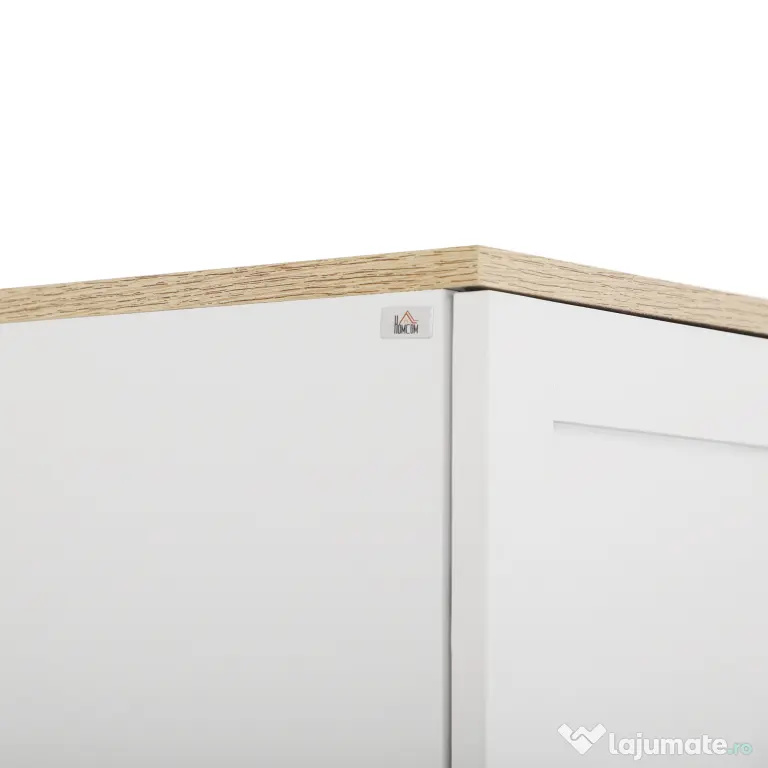 HOMCOM Dulap de Bucătărie cu 5 Rafturi Reglabile și 4 Uși, 60x30x170,5 cm, Alb | Aosom Romania
