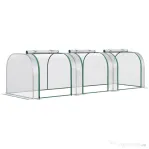 Outsunny Sera Tunel PVC & Otel – 295×100×80 cm, Cu Usi Fermoar