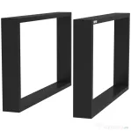 HOMCOM Set 2 Picioare de Masă Dreptunghiulare din Oțel, 60x8x72 cm, Negru