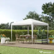Outsunny Foisor de Grădină 3x3 Impermeabil pentru Petreceri Cadru Oțel Exterior Interior 2.7x2.7m Alb | Aosom Romania 