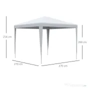 Outsunny Foisor de Grădină 3x3 Impermeabil pentru Petreceri Cadru Oțel Exterior Interior 2.7x2.7m Alb | Aosom Romania 