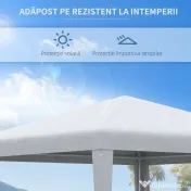 Outsunny Foisor de Grădină 3x3 Impermeabil pentru Petreceri Cadru Oțel Exterior Interior 2.7x2.7m Alb | Aosom Romania 