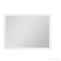 kleankin Oglinda de Baie Iluminata 800 x 600 mm cu Iluminare din Spate cu Lumini LED, Oglinda de Baie de Perete cu 3 Lumini, Intrerupator Tactil Reglabil, Folie de Dezaburire, Orizontala/Verticala