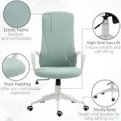 Vinsetto Scaun de birou ergonomic, cu înălțime ajustabilă și balans, 62x56x110-119,5 cm, verde | Aosom Romania 