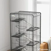 PawHut Cușcă pentru Animale Mici și Rozătoare cu Roți, 5 Rampe și 5 Platforme, 61.5x44x131 cm, Negru | Aosom Romania 