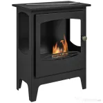 HOMCOM Șemineu pe Bioetanol, Bioșemineu cu Arzător de 1,2L pentru 3 Ore Durată de Ardere, 36x26x54 cm, Negru