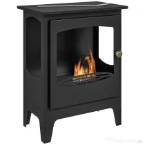 HOMCOM Șemineu pe Bioetanol, Bioșemineu cu Arzător de 1,2L pentru 3 Ore Durată de Ardere, 36x26x54 cm, Negru