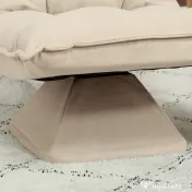 HOMCOM Fotoliu Relax Rotativ 360° cu Spătar Reglabil în 5 Poziții, Fotoliu de Podea cu Șezut Căptușit Gros în Material Textil cu Aspect de In, pentru Living, Lectură, 62x70x95 cm, Bej | Aosom Romania