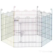 Gard pentru Caini cu 6 Panouri cu Inchidere cu Zavor, Gard pentru Caini Talie Medie din Metal, Ø120x60 cm, Multicolor PawHut | Aosom Romania 