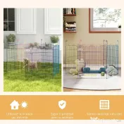 Gard pentru Caini cu 6 Panouri cu Inchidere cu Zavor, Gard pentru Caini Talie Medie din Metal, Ø120x60 cm, Multicolor PawHut | Aosom Romania 