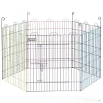 PawHut Gard pentru Câini cu 6 Panouri din Metal și Închidere cu Clapetă, Ø120x60 cm, Multicolor