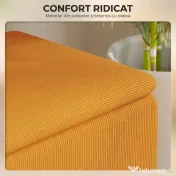 HOMCOM Cutie de Depozitare Otomană Modernă cu Picioare din Lemn, Suportă până la 120KG, pentru Living, Portocaliu | Aosom Romania 