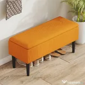 HOMCOM Cutie de Depozitare Otomană Modernă cu Picioare din Lemn, Suportă până la 120KG, pentru Living, Portocaliu | Aosom Romania 