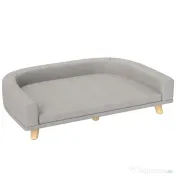 PawHut Canapea pentru Câini cu Picioare Înălțate și Pernă Detașabilă, 98x67x25 cm, Gri | Aosom Romania 