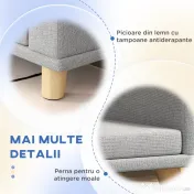 PawHut Canapea pentru Câini cu Picioare Înălțate și Pernă Detașabilă, 98x67x25 cm, Gri | Aosom Romania 