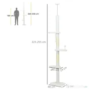 PawHut Zgârietoare Reglabilă cu Sfoară Albă | Aosom Romania 