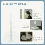 PawHut Zgârietoare Reglabilă cu Sfoară Albă | Aosom Romania 