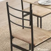 HOMCOM Set din 5 Piese cu Masă de Bucătărie Dreptunghiulară și 4 Scaune Moderne din MDF și Oțel, 110x70x75 cm , Maro | Aosom Romania 