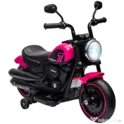 HOMCOM Motocicletă Electrică pentru Copii 18-36 luni, Motocicletă de Jucărie cu Roți Suplimentare și Faruri, 76x42x57 cm, Roz | Aosom Romania 