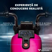 HOMCOM Motocicletă Electrică pentru Copii 18-36 luni, Motocicletă de Jucărie cu Roți Suplimentare și Faruri, 76x42x57 cm, Roz | Aosom Romania 