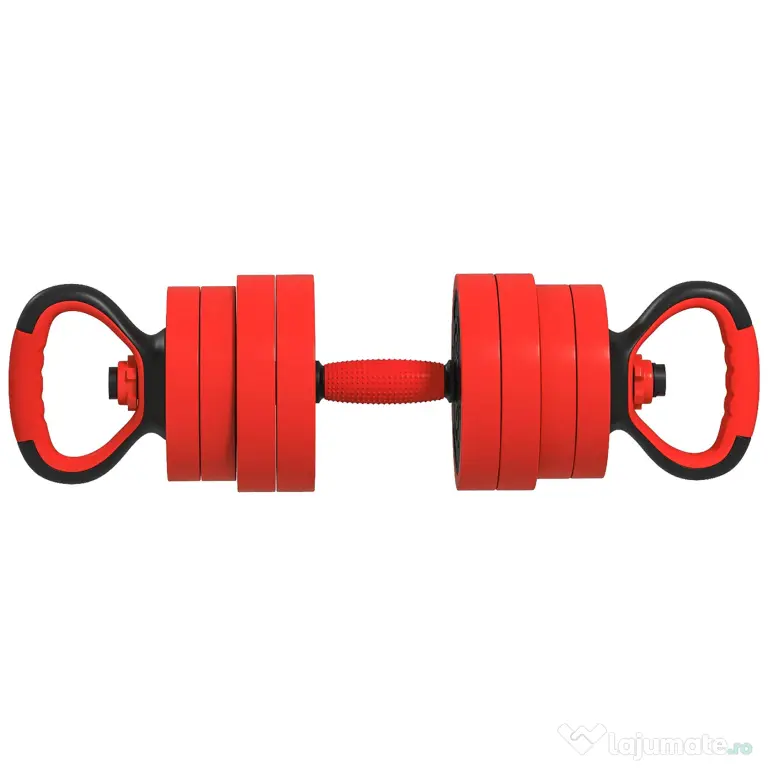 SPORTNOW Set de Greutăți pentru Sală 4 în 1 din Plastic și Nisip, Roșu | Aosom Romania