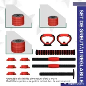 SPORTNOW Set de Greutăți pentru Sală 4 în 1 din Plastic și Nisip, Roșu | Aosom Romania 