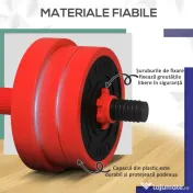 SPORTNOW Set de Greutăți pentru Sală 4 în 1 din Plastic și Nisip, Roșu | Aosom Romania 