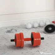 SPORTNOW Set de Greutăți pentru Sală 4 în 1 din Plastic și Nisip, Roșu | Aosom Romania 