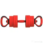 SPORTNOW Set Greutăți 4 în 1 de 20kg, Convertibil în Kettlebell, 2 Gantere, Bară și Suport pentru Flotări, Roșu