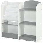ZONEKIZ Raft pentru depozitarea jucăriilor pentru copii cu etajere din lemn, 85x26x84cm, gri