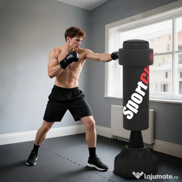 SPORTNOW Sac de Box Independent, Sac de Box Greu cu Tinta Reglabila si Baza cu Greutate Stabila, pentru Box sau Kickboxing | Aosom Romania