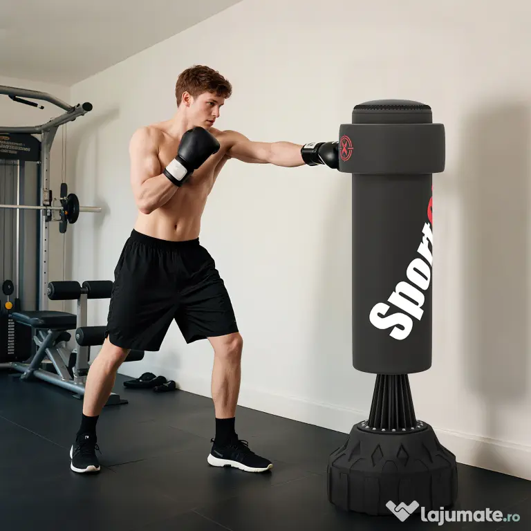 SPORTNOW Sac de Box Independent, Sac de Box Greu cu Tinta Reglabila si Baza cu Greutate Stabila, pentru Box sau Kickboxing | Aosom Romania
