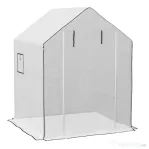 Outsunny Copertină de înlocuire pentru seră, model Walk-in PE, cu ușă rulantă și ferestre, 140 x 143 x 190 cm, verde