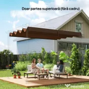 Outsunny Acoperiș Pergolă, Copertină Retractabilă pentru Soare, Protecție UV30+, 3 x 2.15m, Gri Închis | Aosom Romania 