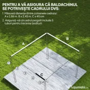 Outsunny Acoperiș Pergolă, Copertină Retractabilă pentru Soare, Protecție UV30+, 3 x 2.15m, Gri Închis | Aosom Romania 