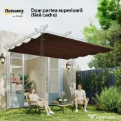 Outsunny Acoperiș Pergolă, Copertină Retractabilă pentru Soare, Protecție UV30+, 3 x 2.15m, Gri Închis | Aosom Romania 