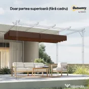 Outsunny Acoperiș Pergolă, Copertină Retractabilă pentru Soare, Protecție UV30+, 3 x 2.15m, Gri Închis | Aosom Romania 