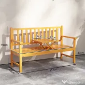 Outsunny Bancă de Grădină pentru 2-3 Persoane din Lemn de Pin, Bancă de Exterior cu Măsuță Rabatabilă și Brațe, pentru Balcon și Terasă, 153x56x91 cm, Maro Deschis | Aosom Romania 