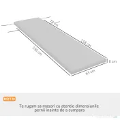 Outsunny Pernă de Lux pentru Șezlong Exterior cu Tetieră și Legături, Perfectă pentru Relaxare, Gri Deschis | Aosom Romania 