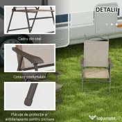 Outsunny Set de 2 scaune pliabile, Scaune pentru gradina cu cotiera, sezut cu tesatura din plasa care permite trecerea aerului | Aosom Romania