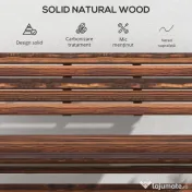 Outsunny Bancă de Exterior din Lemn pentru 2 Persoane, Bancă Pliabilă cu Spătar și Șezut cu Șipci, Bancă pentru Patio, Finisaj Carbonizat | Aosom Romania 
