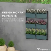 Outsunny Jardiniera de perete pe 3 nivele cu 6 ghivece pentru interior si exterior, Jardiniera cu montare pe perete