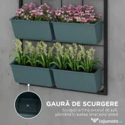 Outsunny Jardiniera de perete pe 3 nivele cu 6 ghivece pentru interior si exterior, Jardiniera cu montare pe perete