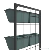 Outsunny Jardiniera de perete pe 3 nivele cu 6 ghivece pentru interior si exterior, Jardiniera cu montare pe perete
